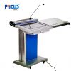 Electric podium with gooseneck microphone, LED light and touch PC