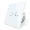 Toughened Glass 2gangs 1way Wall Light Touch Switch SW-T02-01-EUW
