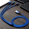 Nylon Braided Multiport USB Charge Cable for Type C, Micro USB, Apple Mobile Phones