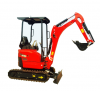 Mini excavator with zero swing and expanding tracks