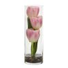 Tulips Artificial Arrangement In Cylinder Vase