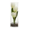 Tulips Artificial Arrangement In Cylinder Vase