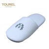 white personalised hotel slipper with closed toe style 