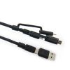 Cotton braided 5 in 1 usb c to c usb c to lightn micro usb cable charg