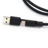 Cotton braided 5 in 1 usb c to c usb c to lightn micro usb cable charg
