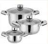 stainless steel wide edge cookware set with Thermometer