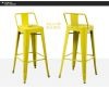 Strong Durable 76cm High Leg Bright Color Iron Art Bar Chair With Shot Backrest Suitable For Cafe /Bar  