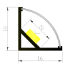 Led extrusion aluminum linear light housing for triangle light