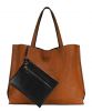 Stylish Reversible Tote Handbag For Women Vegan Leather Shoulder Bag Satchel Purse