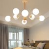 Dutti D0005 Wood LED Pendant Light for living room creative personality restaurant modern minimalist bedroom lamp study lamp solid wood led chandelier single head wall lamp high 42cm