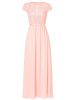 ssyiz cap sleeves long chiffon bridesmaid dresses