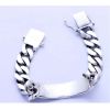 Men Heavy Sterling Silver Chunky Chain Link ID Bracelet (056607)