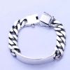 Men Heavy Sterling Silver Chunky Chain Link ID Bracelet (056607)