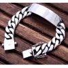 Men Heavy Sterling Silver Chunky Chain Link ID Bracelet (056607)