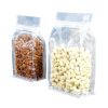High quality transparent square flat bottom pouch zipper lock food packaging bags