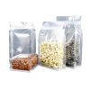 Clear zipper top flexible flat bottom pouch plastic zip lock bags