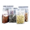 Clear zipper top flexible flat bottom pouch plastic zip lock bags