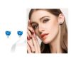 18K Rose Gold Blue Topaz Heart Shape Stud Earrings Women Jewelry(KE001BLUE)