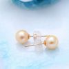 AAA Round 6.5mm Natural Freshwater Pearl 18K Yellow Gold Earrings(E20180102)