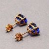 18K Rose Gold Oval Tanzanite Gem Stud Earrings for Women Wedding Jewelry ( KE002ROSE)