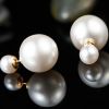 Double-faced Pearl Double Pearl Beads Stud Earring (EEPEARL02)