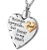 No Longer by My Side But Forever in My Heart Memorial Cremation Necklace for Dad, Pet Ashes Urn Pendant