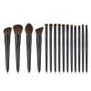 Drop Shipping 15 pcs Wood Handle Eyeshadow Eyebrow Eyeliner Blending Powder Smudge Brush Professional Eyes Makeup Brushes Set