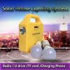 Good quality solar energy lighting kit with music radio bluetooth