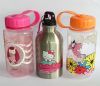 Promotional colorful label logo children plastic water bottle with snack box