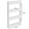 4 Layer Space Saving Storage Organizer Rack Shelf with Wheels for Kitchen Bathroom Bedroom