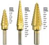 Titanium Step Drill Bit Set, High Speed Steel | 3-Piece Set | Total 28 Sizes   113