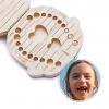 Wooden Kids Keepsake Organizer Gift for Baby Teeth, Cute Children Tooth Container with Tweezers to Keep The Childwood Memory TE002