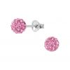 Crystal Ball Silver Stud Earrings