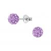 Crystal Ball Silver Stud Earrings