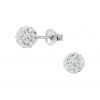 Crystal Ball Silver Stud Earrings