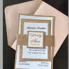 Hot Sale elegant good quality handmade directly manufacturer silver Powder Glitter Lined Wedding Invitation card