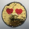 Wholesale cute emoji spangle custom reversible sequin magic embroidery patches for lady cloth
