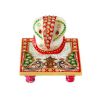 Marble Ganesh With Chowki