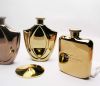 men gift stainless steel 18/8 gold hip flask