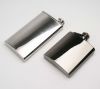 Stainless steel 18/8 square hip flask with rebel design