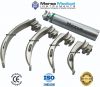 Fiber Optic McIntosh Laryngoscope Set, 1 Handle &amp;amp; 4 Blades with LED Bright Light