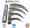 Fiber Optic McIntosh Laryngoscope Set, 1 Handle &amp;amp; 4 Blades with LED Bright Light