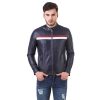 Men's Black Stripe Premium Leather Jacket