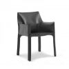 Hot Sale Metal Leg Design Modern Armrest Hotel Leather Upholstered Dining Room chair.