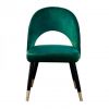 Restaurant furniture round back design wooden leg and upholstery chair dressing velvet chair