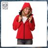 Girl Fleece Lined Hooded Soft Shell Jacket Custom Printed Logo Factory