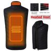 Intelligent Electric Battery Heated Heating Vest Mens Women Winter Warm Up Zipper Sleeveless Jacket Wind Resistant Vests 