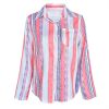 European and American fashion color stripe shirt