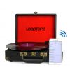 2019 popular Portable suitcase turntable record player with rechargeable battery, pc link and bluetooth optional