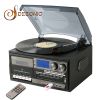 2019 hot sale multi function vinyl record gramophone USB SD Cassette play&amp;amp; recording, CD, Blue tooth, AM FM RADIO